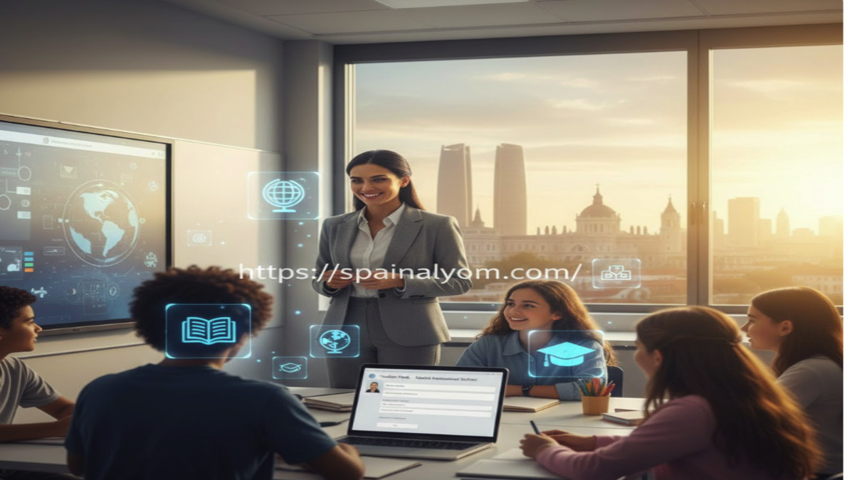 معلمة في مدرسة دولية بمدريد تدرس طلاباً متنوعين - spainalyom.com