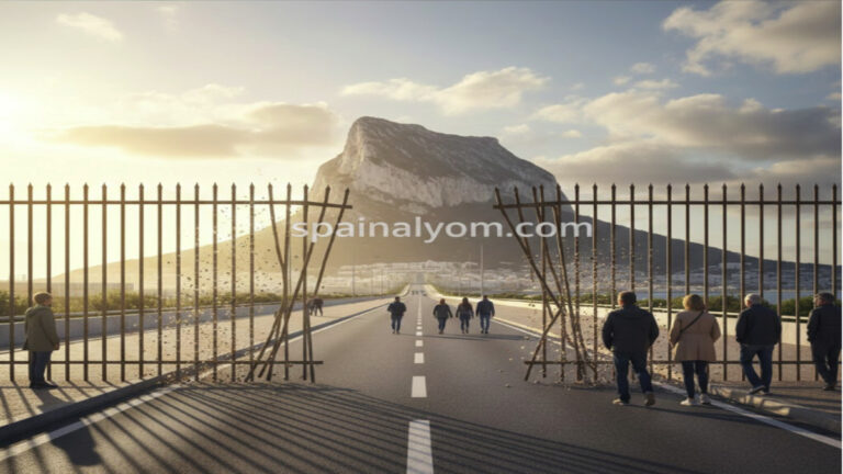 هدم سياج جبل طارق يرمز لإنهاء القيود وحرية التنقل بين إسبانيا والصخرة.