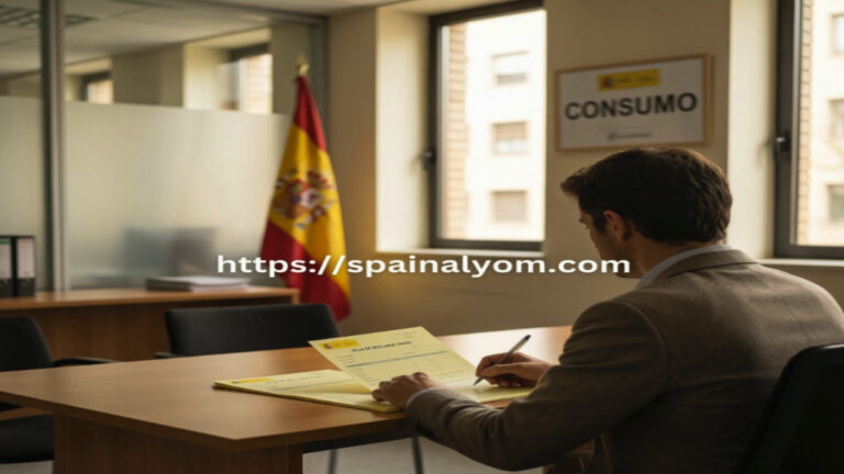 شخص يقوم بتعبئة ورقة الشكاوى الرسمية في مكتب حماية المستهلك في إسبانيا - صوت إسبانيا