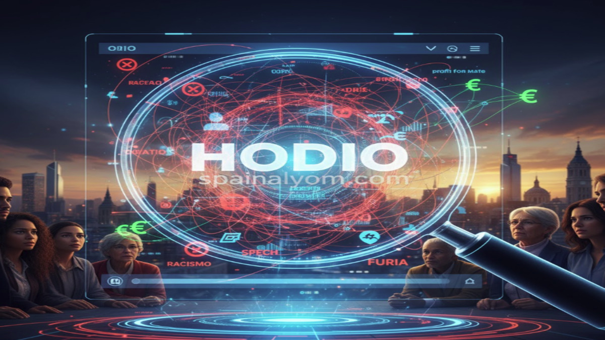 أداة HODIO الرقمية لرصد خطاب الكراهية في إسبانيا وتحليل أرباح المنصات مع شعار موقع صوت إسبانيا.