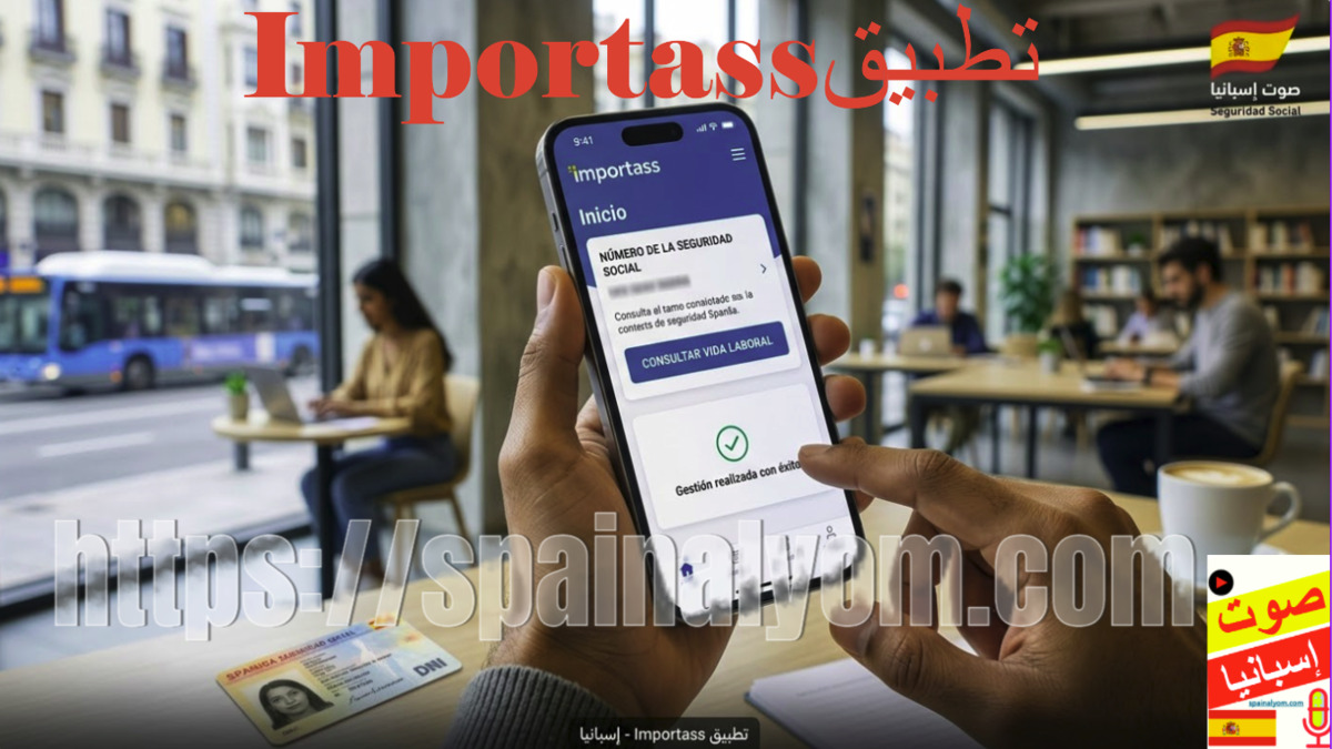 شخص يستخدم تطبيق Importass في إسبانيا لإدارة معاملات الضمان الاجتماعي والحصول على رقم NUSS، تقرير من صوت إسبانيا.