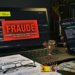 صورة تعبيرية توضح تحذير للمهاجرين في إسبانيا من عمليات الاحتيال في مواعيد الإقامة "Cita Previa" عبر رسائل وهمية وشاشات مزيفة.