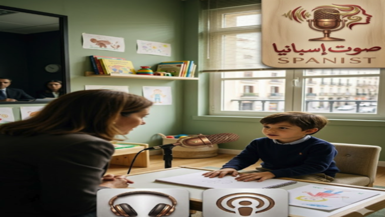 طفل صغير يتحدث مع أخصائية في غرفة جيزيل المخصصة للمحاكم بموجب تعديل قانوني جديد في إسبانيا لصالح الأطفال من راديو صوت إسبانيا.