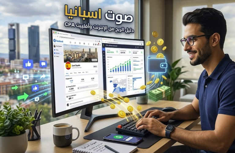 الربح من الإنترنت وأفلييت CPA عبر صفحات وجروبات فيسبوك قوية موقع صوت اسبانيا