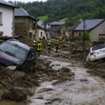 Landslide and flooding damage in Manzanedo de Valdueza, León