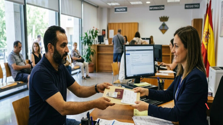 التسجيل في السجل البلدي في إسبانيا: من يجب عليه التسجيل والوثائق 3 شخص يقوم بالتسجيل في السجل البلدي داخل بلدية إسبانية