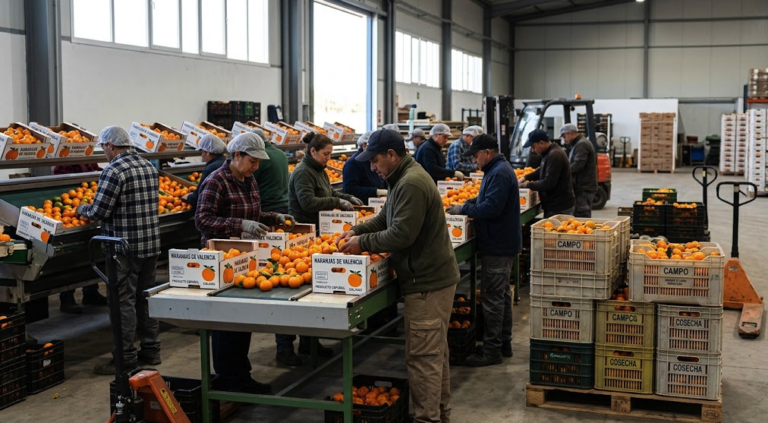 Workers during the citrus campaign in Valencia