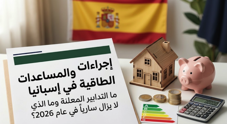 إنفوغراف باللغة العربية حول تدابير الإسكان والمساعدات الطاقية في إسبانيا لعام